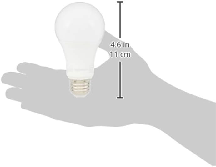 Amazon Basics A19 LED Light Bulbs, 100W Equivalent, 15W Energy Efficient, E26 Standard Base, Soft White 2700K, Non-Dimmable, 10,000 Hour Lifetime, 6-Pack