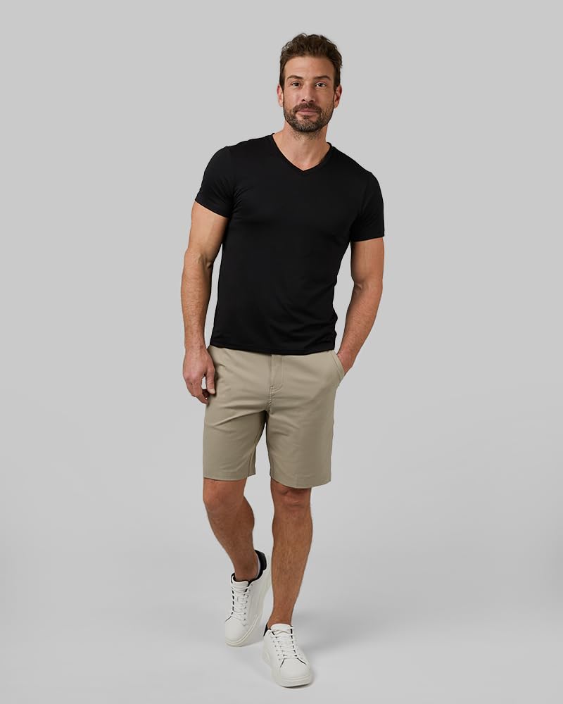 32 Degrees Men's 4 Pack Cool V-Neck T-Shirt, Anti-Odor, Quick Dry Active, 4-Way Stretch