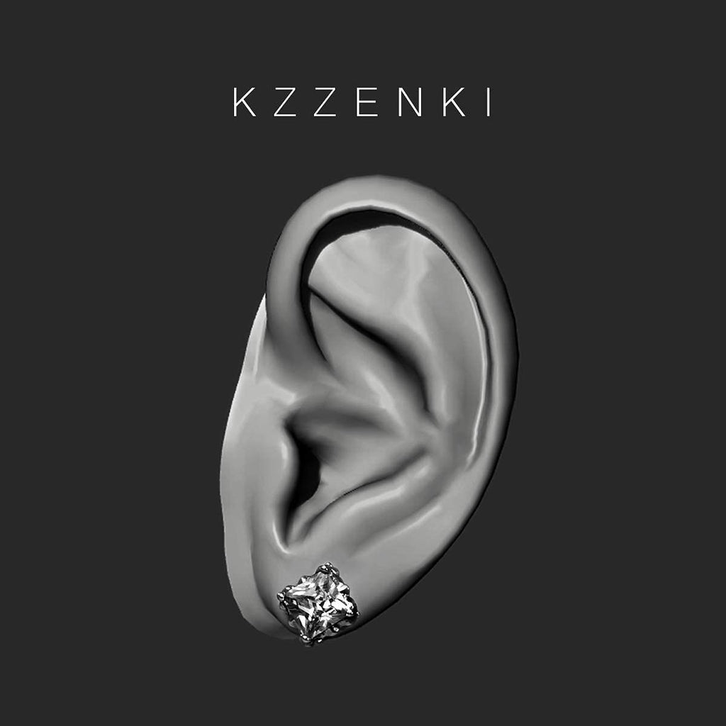 Retro Dark Shadow Stud Earrings, Hypoallergenic Stainless Steel Cubic Zirconia Earrings