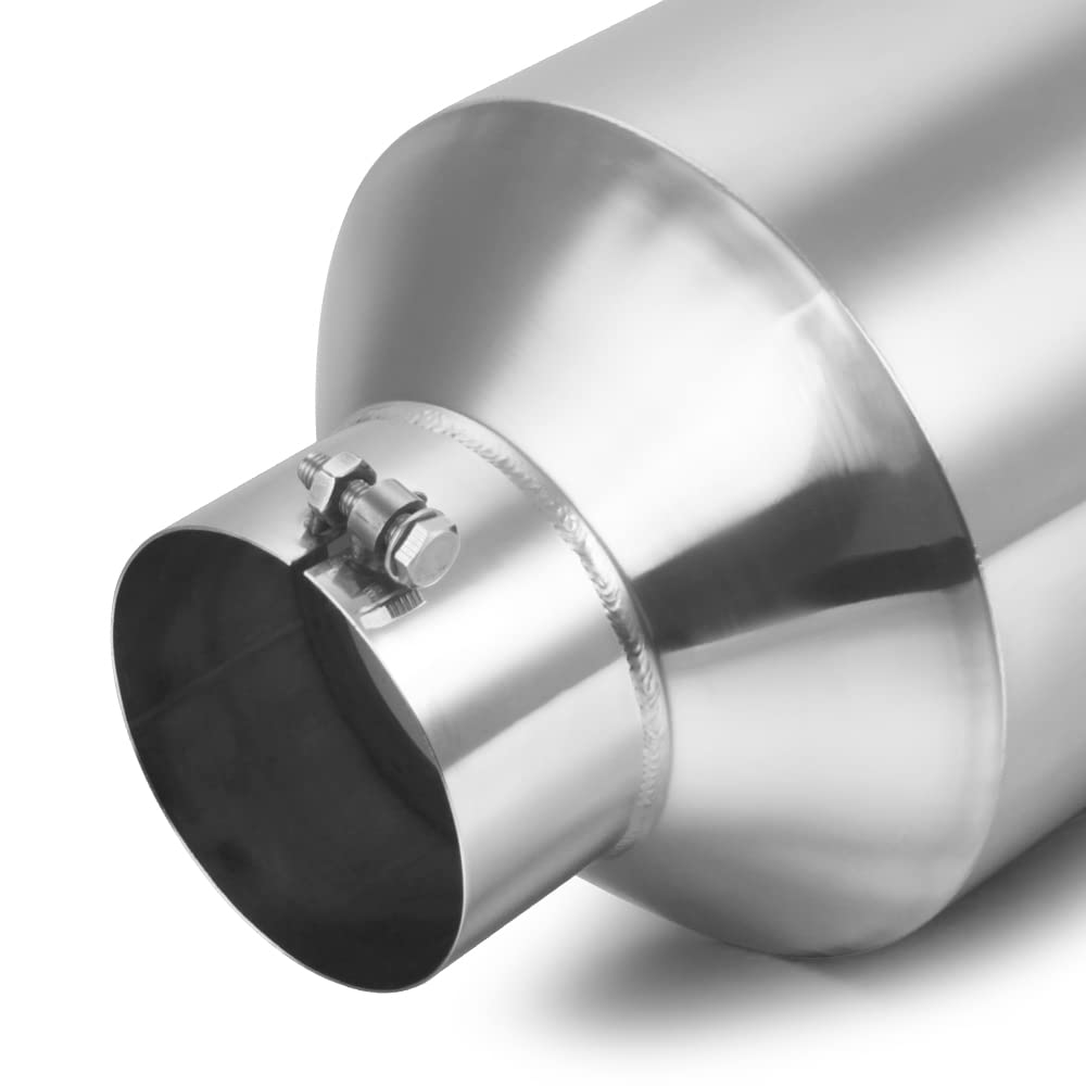 LCGP 5" Inlet Exhaust Tip, 6" Outlet 15" Long Bolt On Stainless Steel Diesel Exhaust Tailpipe Black