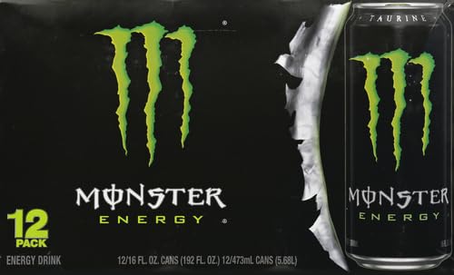 Monster Energy Drink, Green, Original, 16 Ounce (Pack of 12)