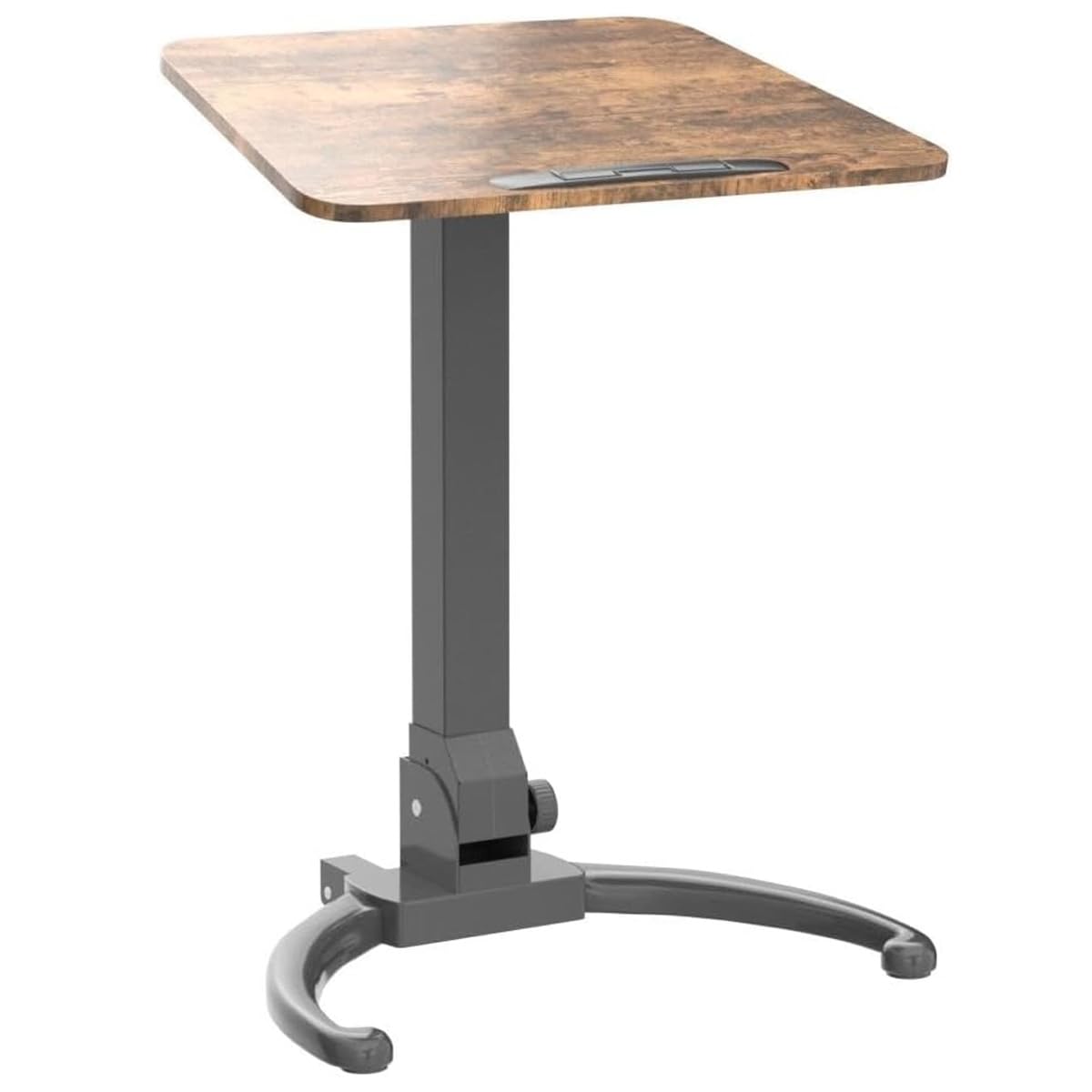 JOY worker Foldable Mobile Standing Desk, Height Adjustable Sit Stand Desk, 90° Tiltable Rolling Laptop Table, Portable Workstation with Non-Slip Mat for Home Office, Holds Up to 22lbs, Black