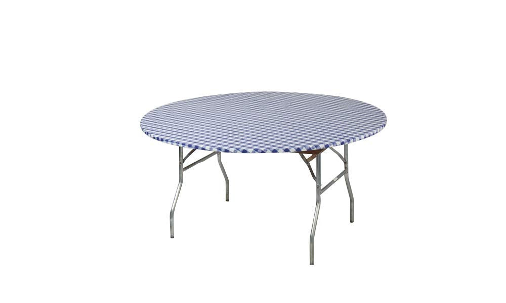 Kwik-Covers 60" Round Fitted Plastic Table Covers, 5 Pack (Black)
