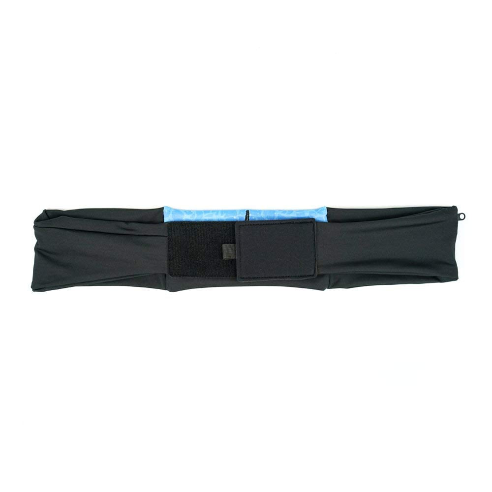 3 Pocket Adjustable Running Belt Waist Pack, Fanny Pack For Working Out With Sweat Resistant Backing, Holds All iPhone Models (Black/Black, X-Small)