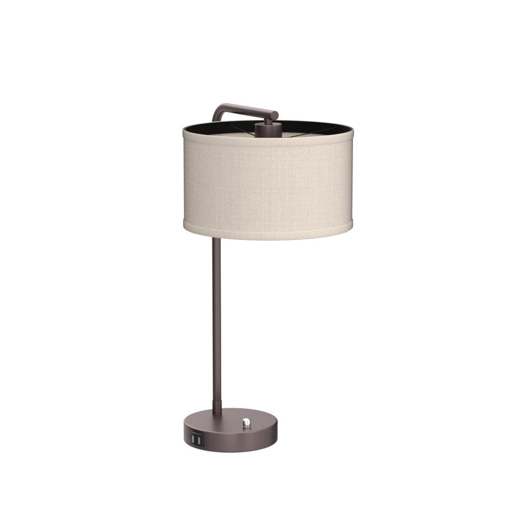 Table Lamps Set of 2, Fully Dimmable Bedside Lamp with USB C+A Charging Ports, Modern Nightstand Lamps with Linen Fabric Shades, Tall Desk Lamp for Bedroom, Living Room, Office, LED Bulb Included