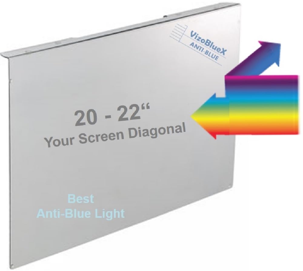 VizoBlueX - 14 inch Diagonal Blue Light Blocking Screen Protector Filter. Panel LED PC All Laptop Anti-UV Eye Protection Panel Cover - Hanging Type Fits Apple MacBook Pro 14 (W 12.4" X H 7.9")