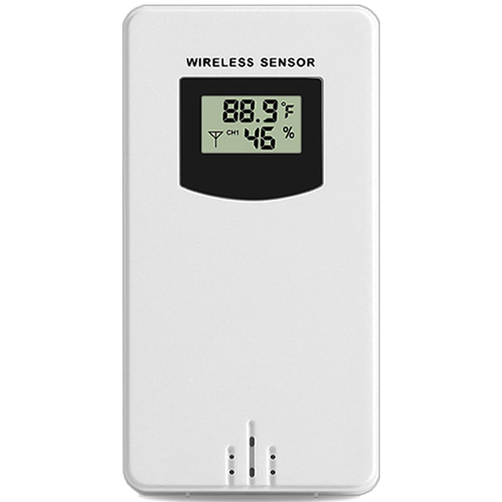 Weather Station with Rain Gauge Outdoor, Home Weather Stations Wireless Indoor Outdoor with Digital Rain Gauges, Thermometer, Barometer, Hygrometer, Atomic Clock, Weather Forecast, with 3 Sensor