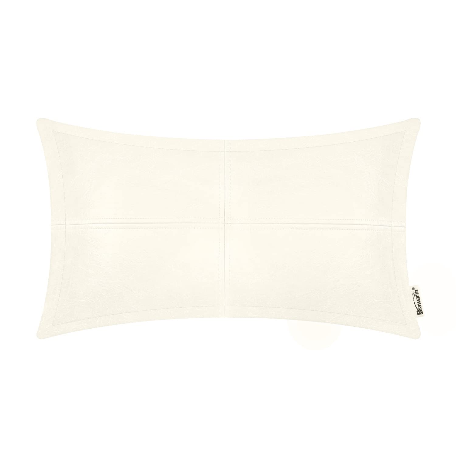 BRAWARM Faux Leather Throw Pillow Covers 16 X 16 Inches, Black Leather Pillow Cover, Hand Stitched Leather Decorative Pillow Cover for Couch Sofa Bed Living Room Home Garden