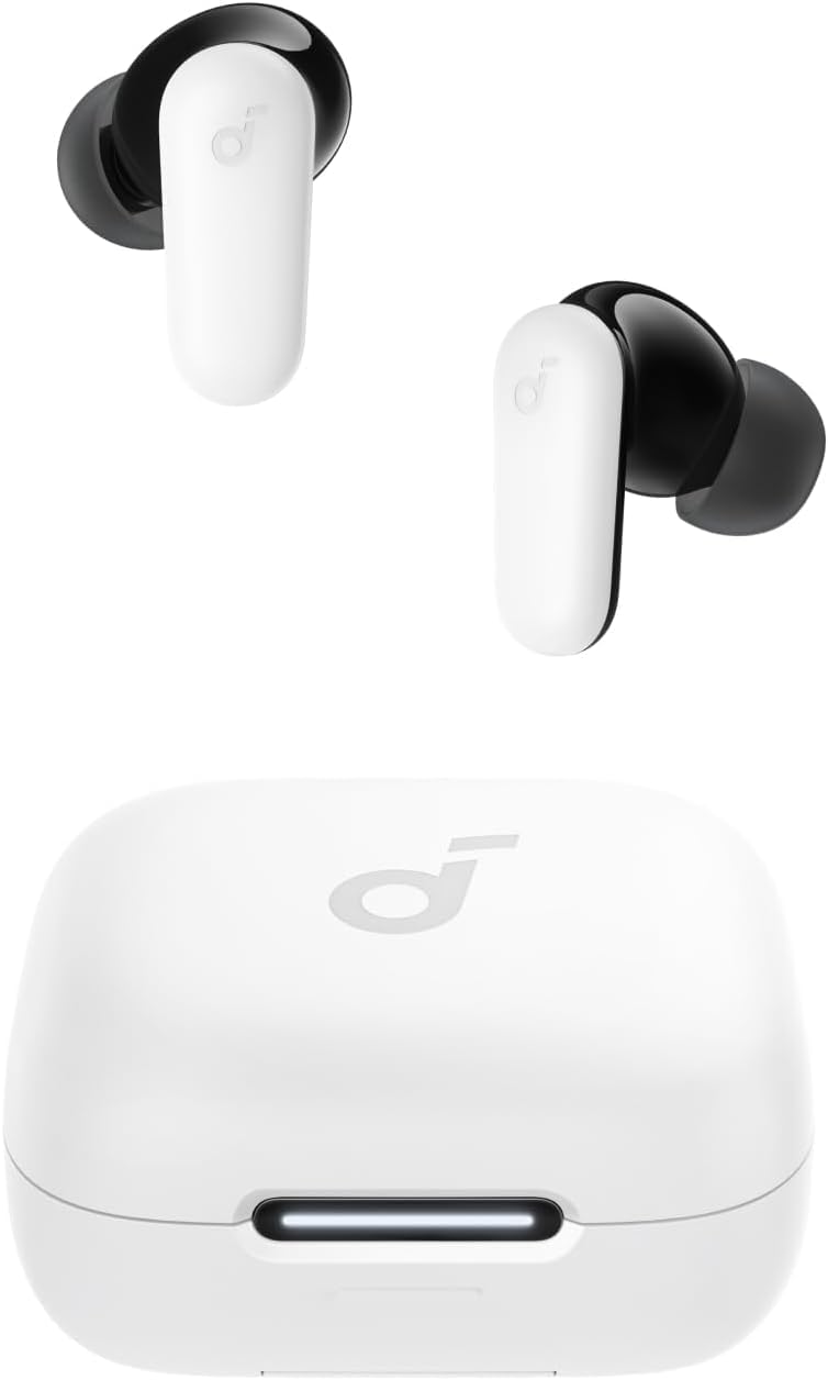 Soundcore P30i by Anker Noise Cancelling Earbuds, Strong and Smart Noise Cancelling, Powerful Bass, 45H Playtime, 2-in-1 Case and Phone Stand, IP54, Wireless Earbuds, Bluetooth 5.4 (Black)