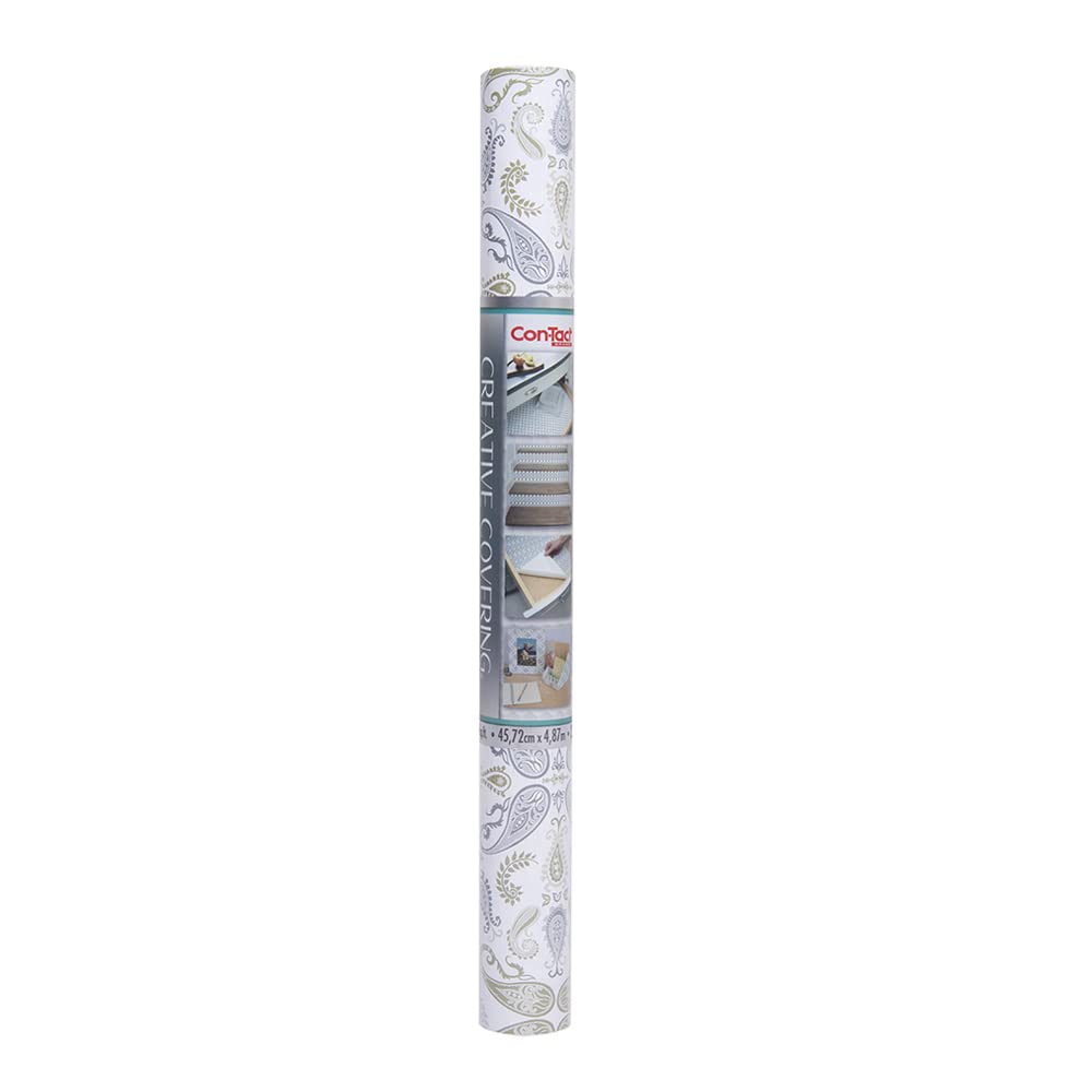 Con-Tact Brand Creative Covering, Self-Adhesive Shelf Liner, Multi-Purpose Vinyl Roll, Easy to Use and Apply, 18'' x 50', Abby Sage