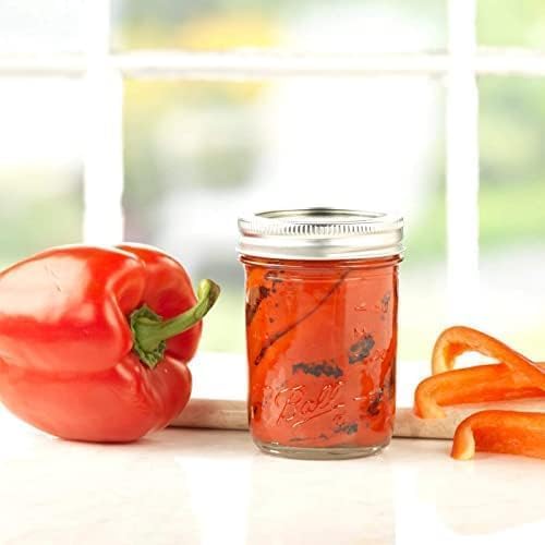Ball Regular Mouth Mason Jars 8 oz. (12 Pack) - Half Pint Size Jars with Airtight Lids and Bands for Canning, Fermenting, Pickling, Meal Prep or DIY Decors