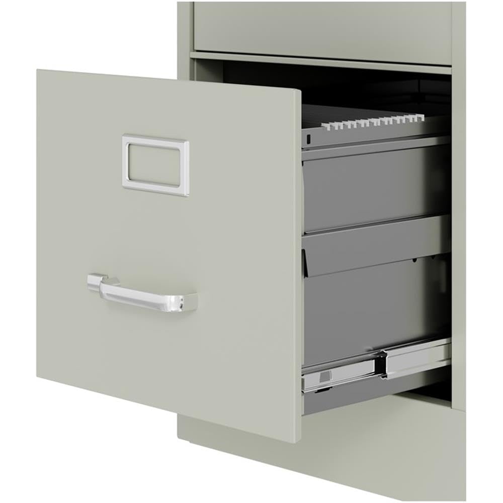 Pemberly Row 4 Drawers 52" Vertical Beige Metal Filing Cabinet Lockable Pre-Assembled Stationary Letter Size for Home, Office