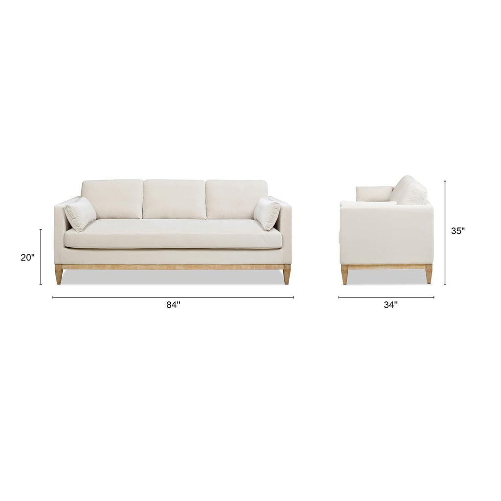 Jennifer Taylor Home Knox 84" Modern Farmhouse Performance Velvet Fabric Living Room Sofa Couch in Burnt Orange