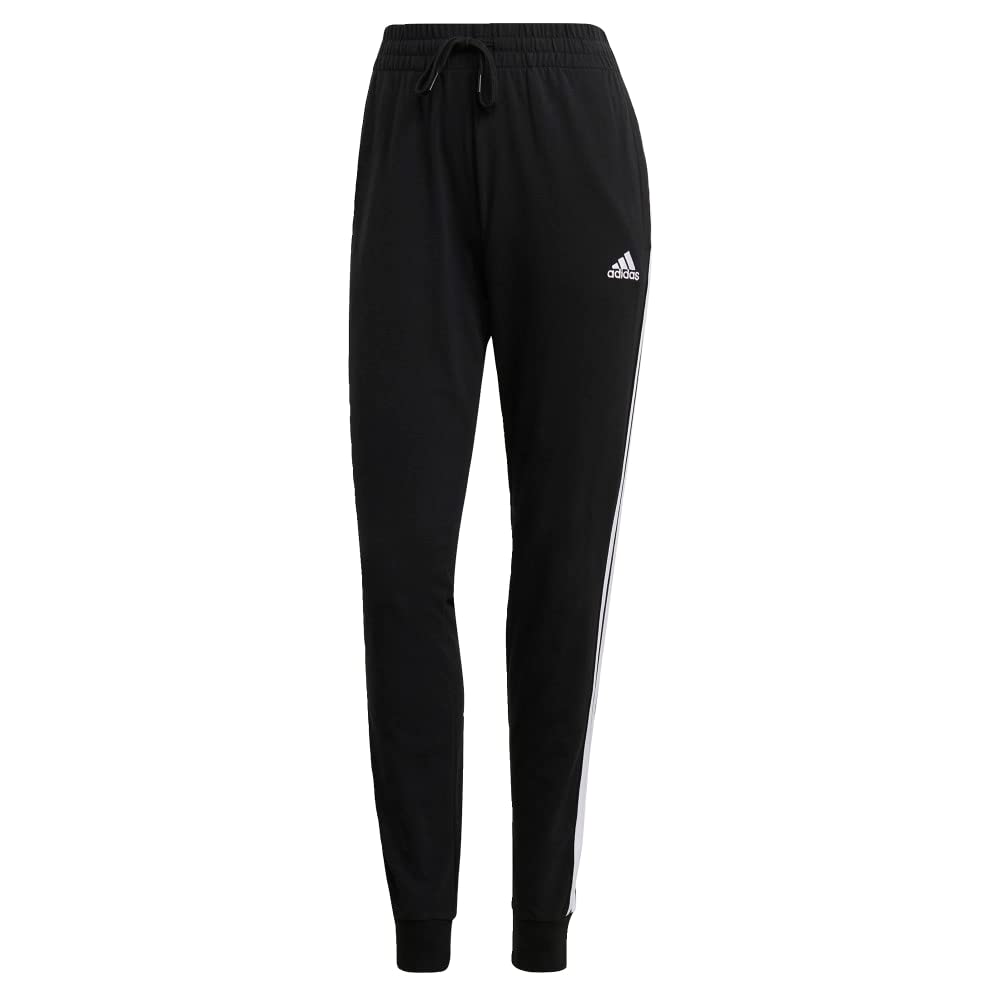adidas Womens 3-Stripes Drawstring Sweatpants Training Casual - Black