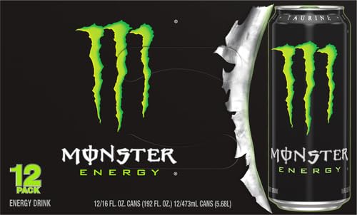 Monster Energy Drink, Green, Original, 16 Ounce (Pack of 12)
