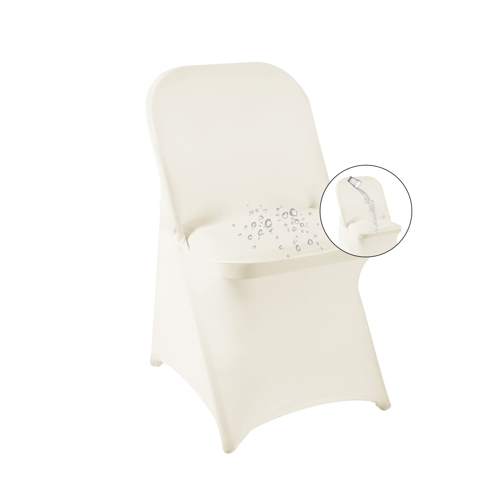 magalo 12 Pack Black Spandex Folding Waterproof Chair Cover, Stretch Chair Cover Protector for Wedding, Party, Dining Banquet and Other Special Events