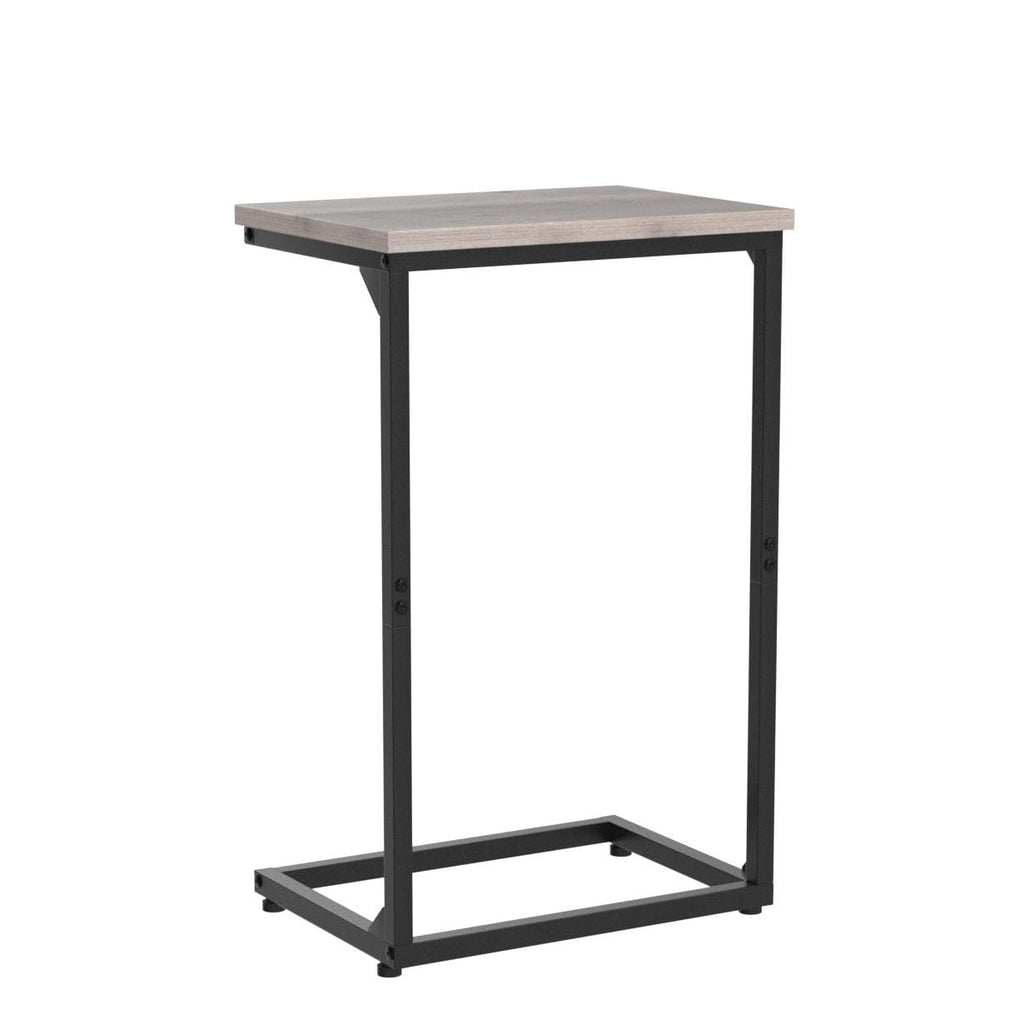 AMHANCIBLE C Shaped End Tables Set of 2, Couch Side Tables that Slide Under Sofa, Slim TV Trays for Living Room and Bedroom, Narrow Space Saving Laptop Workstation, Black, HET02BBK