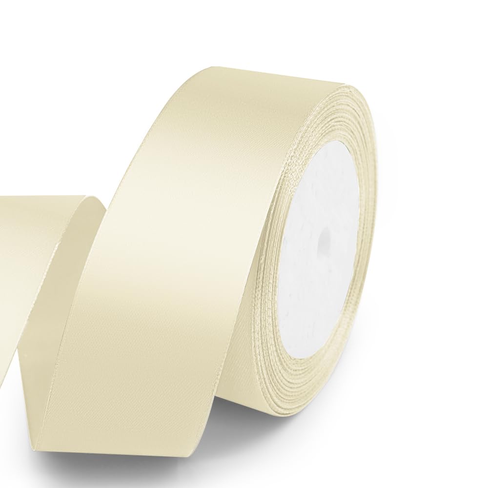 1" Wide x 100 Yards Single Face Polyester Satin Ribbon, Satin Ribbon for Crafts, Gift, Hair Bows, Wedding Party Decoration, Bow Making & Other Projects (Apple Green)