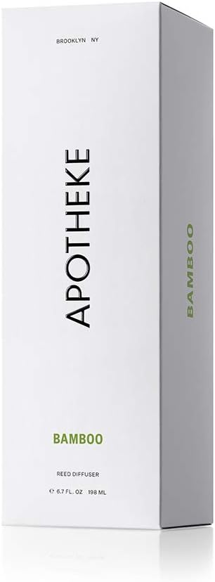 Apotheke Luxury Scented Reed Diffuser for Home - 6.7 Fl Oz Essential Oil Aromatherapy - 10 Rattan Scent Sticks Room Diffuser - Long-Lasting Fragrance for Bedroom, Home, Bathroom