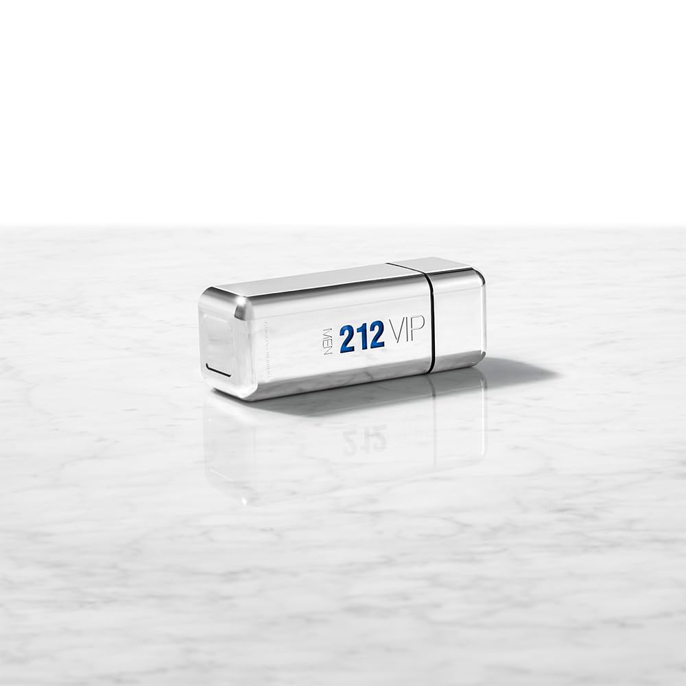 Carolina Herrera 212 Vip Men Fragrance For Men - Notes Of Caviar Lime, Ginger And Tonka Bean - Intimate And Magnetic Scent - Blend Of Fresh And Woody - Perfect For Night Use - Edt Spray - 1.7 Oz