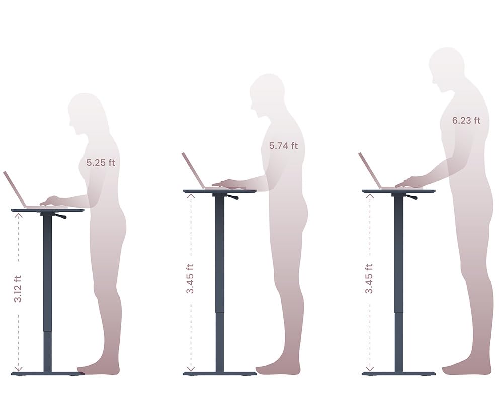 TopJob ANYDESK FOLD Mobile Standing Desk, Portable with Lockable Wheels, Foldable Stand Desk, Rolling Computer Workstations, Used for Home, Couch Side Table, Bedside Table in Bed Room Kitchen (Black)