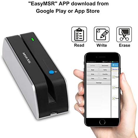 MSR X6 Bluetooth VIP Card Swiper Reader Writer Encoder Hico 3 Tracks USB and Bluetooth