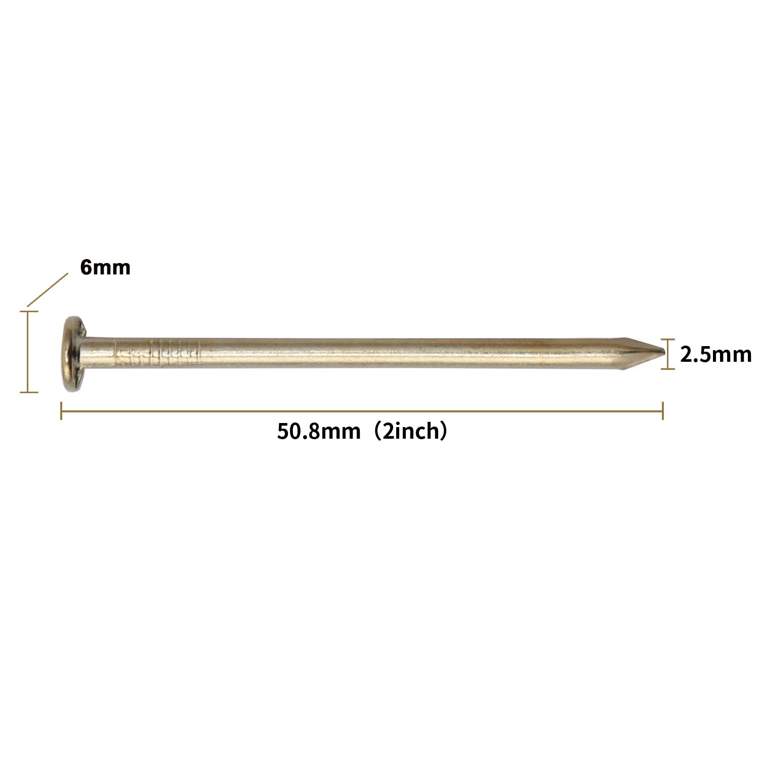 240pcs Gold Hardware Nails, 1-1/2” × 14 Ga Brass Plated Wood Nails, Nails for Hanging Wall Decor, Finishing Nails, Picture Hanging Nails, Wall Nails, Roofing Nails
