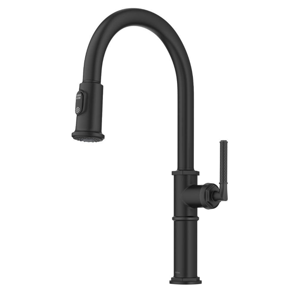 KRAUS Allyn Transitional Bridge Kitchen Faucet with Pull-Down Sprayhead in Brushed Gold, KPF-3121BG