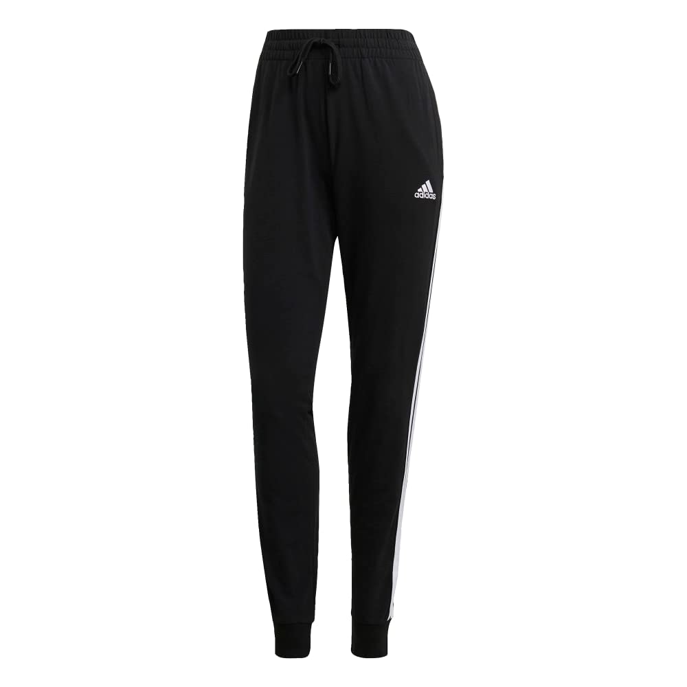 adidas Womens 3-Stripes Drawstring Sweatpants Training Casual - Black