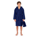 ALLEN & MATE 100% COTTON Hooded Kids Bathrobe – Soft, Medium Weight Absorbent Bath Towel Robe for Boys & Girls, 6-15 Years