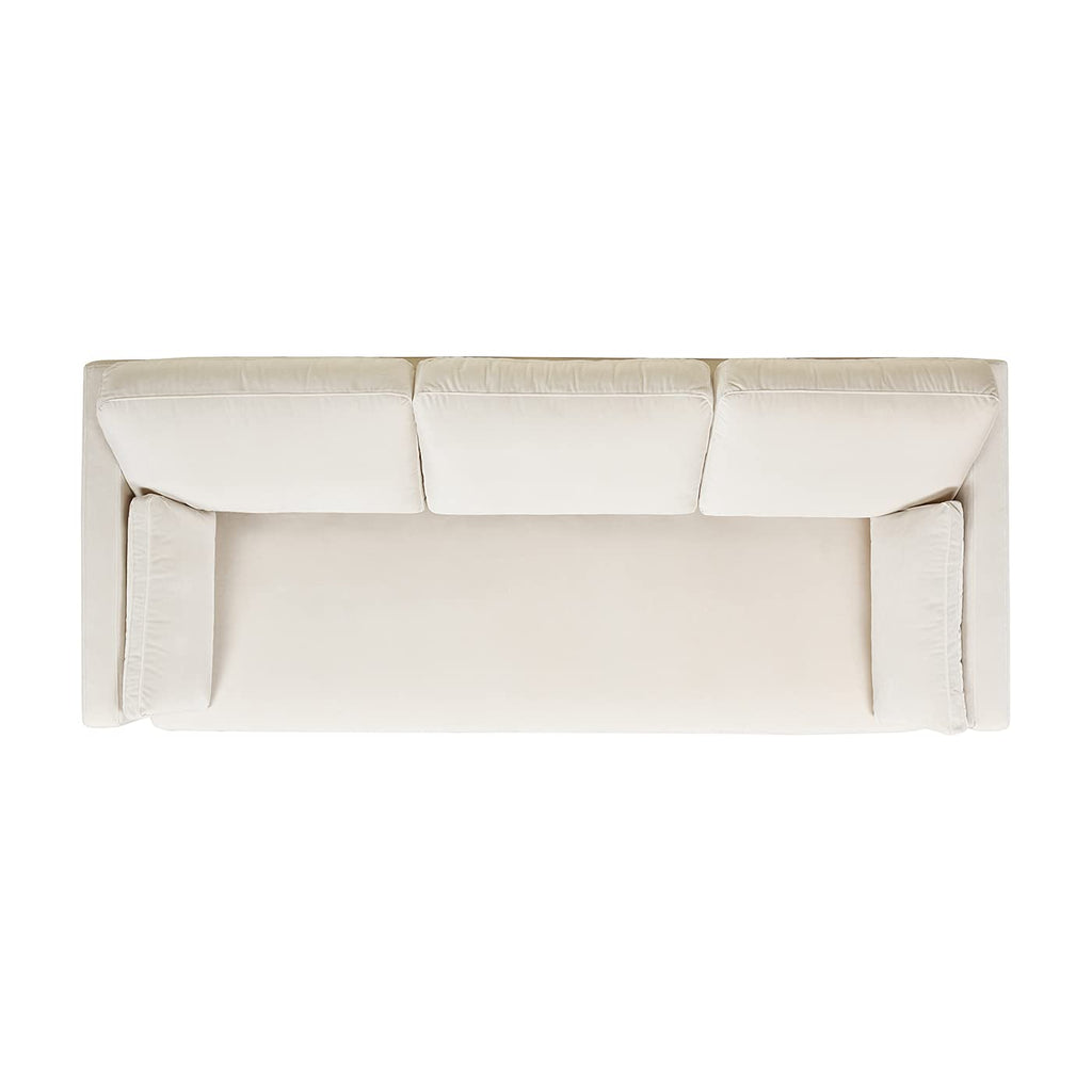 Jennifer Taylor Home Knox 84" Modern Farmhouse Performance Velvet Fabric Living Room Sofa Couch in Burnt Orange