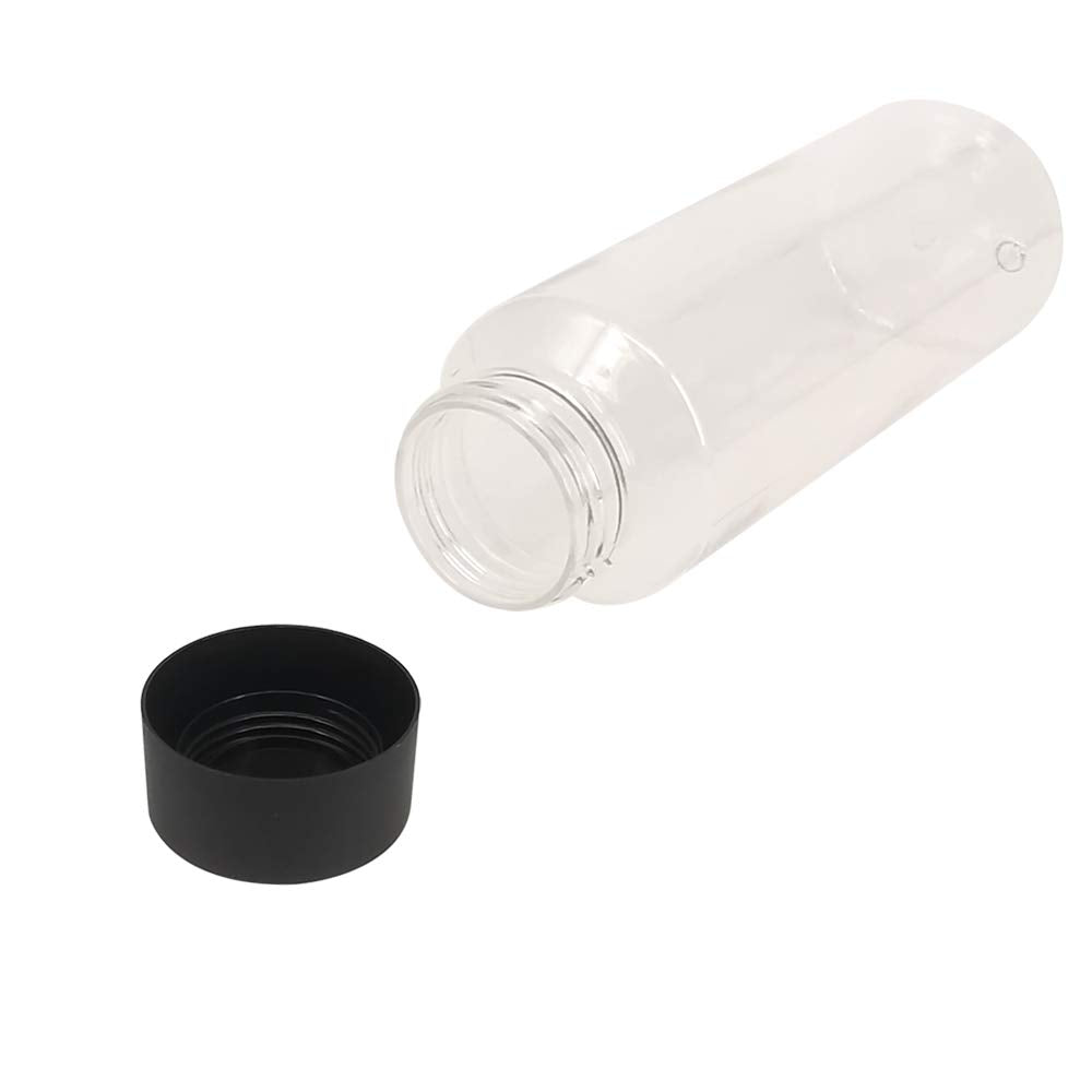 zmybcpack 24 Pack 10 OZ (300 ml) Clear PET Plastic Juice Bottles with Black Lids - Plastic Smoothie Bottles Ideal for Juice, Milk, Homemade Beverages