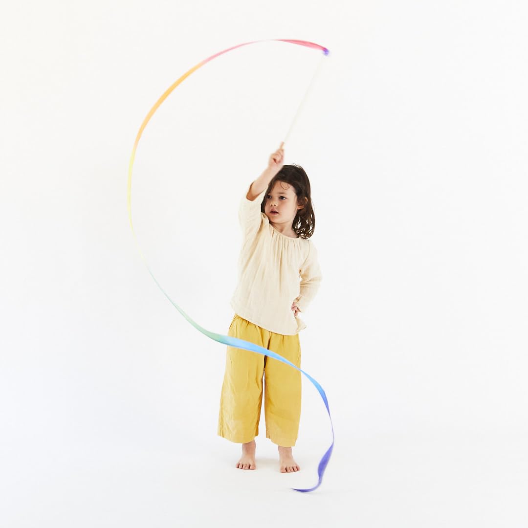 Sarah's Silks Streamer - Ribbon Wand for Kids, Pretend Play, Dance, Baton Stick Twirling, and Gymnastics Party Favors | 100% Silk and Wood Montessori and Waldorf Toys