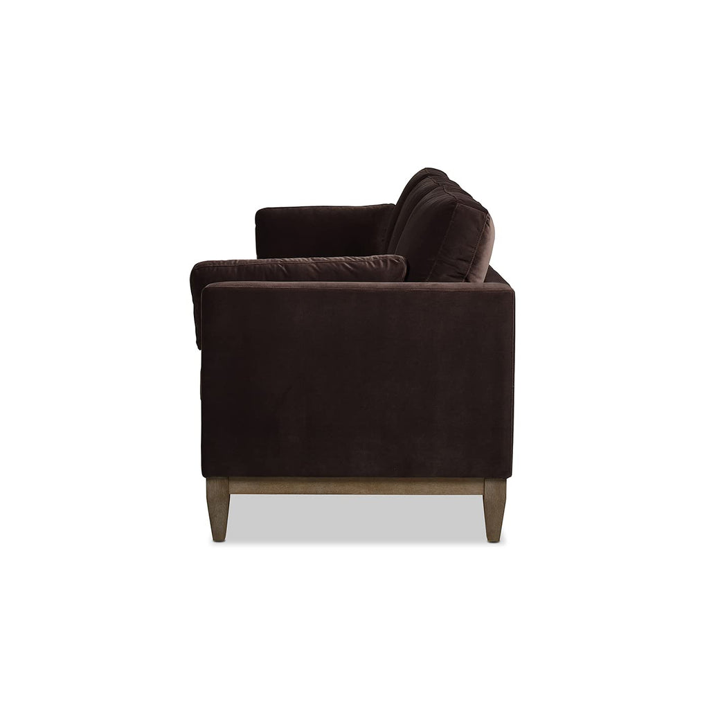 Jennifer Taylor Home Knox 84" Modern Farmhouse Performance Velvet Fabric Living Room Sofa Couch in Burnt Orange