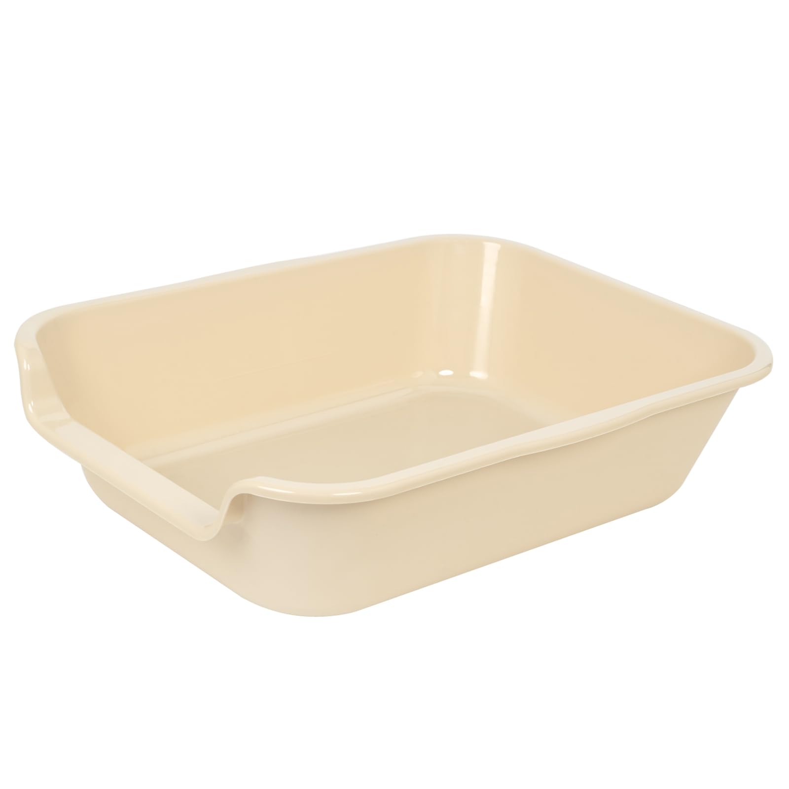 1 Pack of Extra Large Cat Litter Box (ABS Material), Low Entry Senior Litter Pen for Geriatric Kitty Big Cats, Jumbo Pet Safe Litter Boxes Tray for Pets Potty (Beach Sand, 20" L x 15.5" W)