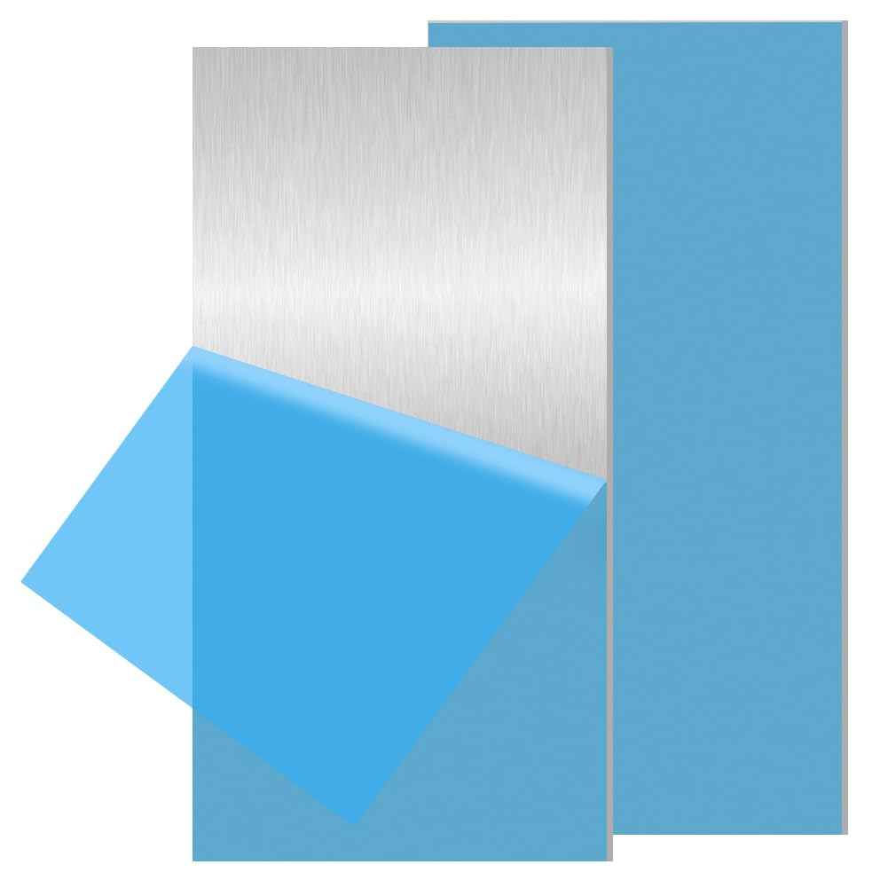 5PCS 6061 Aluminum Sheet Metal 1/4" x 4" x 4", Aluminum Plates Covered with Protective Film, Heat Treatable Aluminum Flat Bar for DIY Craft, Industry