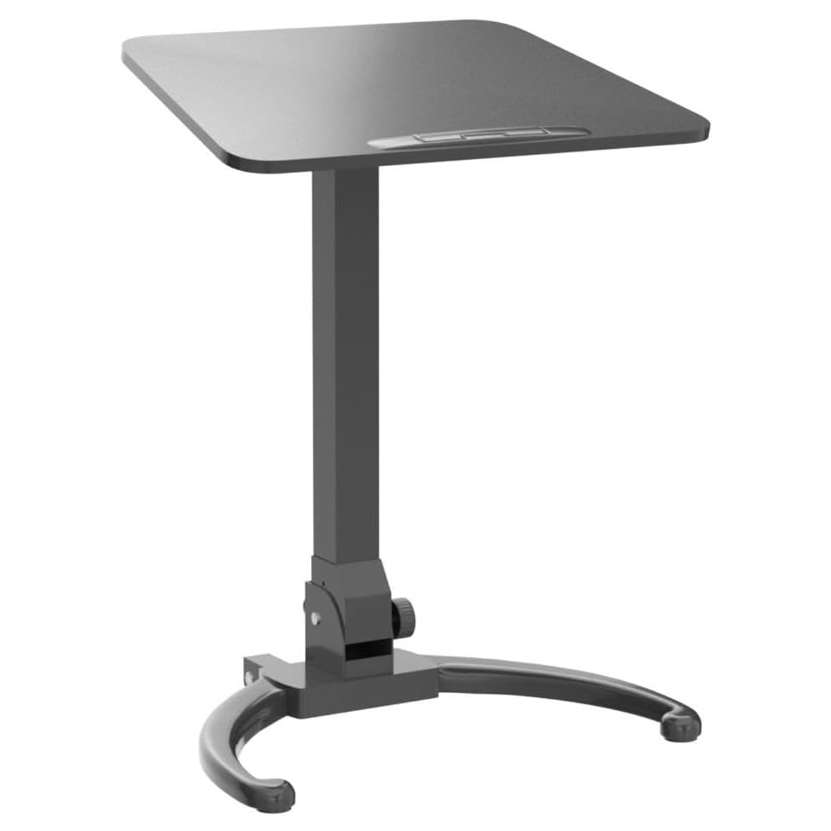 JOY worker Foldable Mobile Standing Desk, Height Adjustable Sit Stand Desk, 90° Tiltable Rolling Laptop Table, Portable Workstation with Non-Slip Mat for Home Office, Holds Up to 22lbs, Black