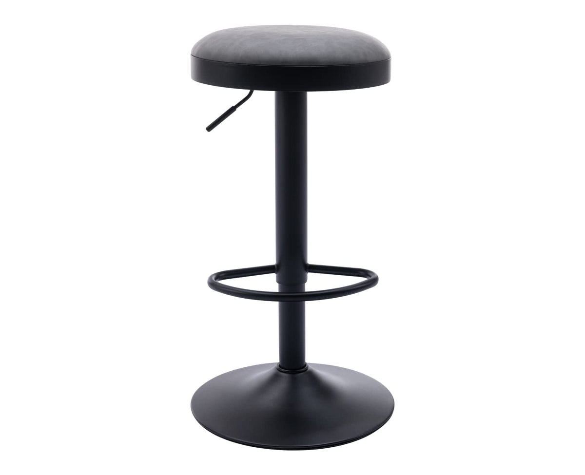 EALSON Modern Swivel Bar Stool Adjustable Counter Height Backless Barstools with Metal Base Leather Upholstered Round Bar Stool Chairs for Kitchen Island/Pub/Breakfast Bar, Beige 1PC