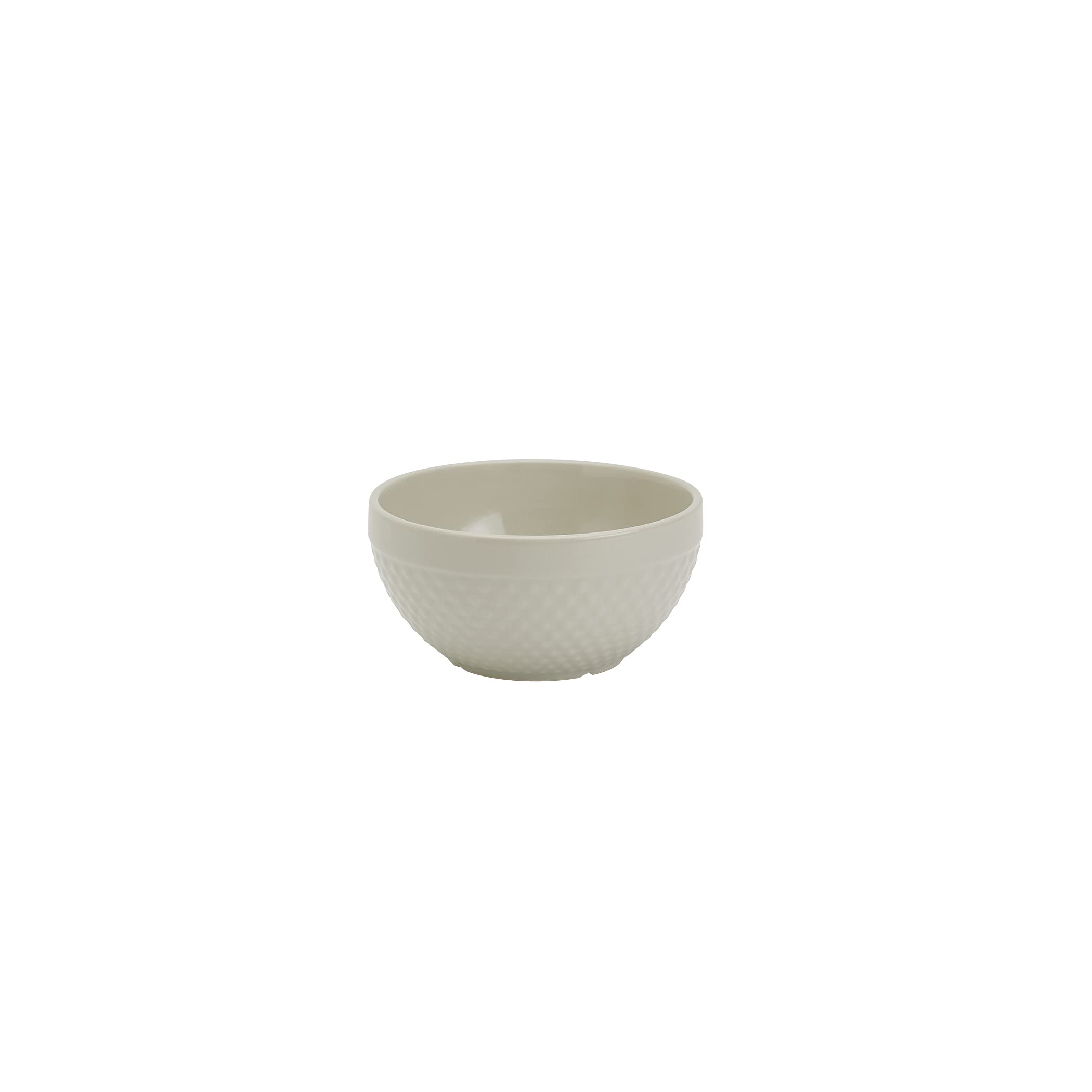 TTU Tabletops Gallery Hobnail Style 4 Piece Timeless Grey Stoneware Nesting Mixing Bowl Set for Baking and Cooking
