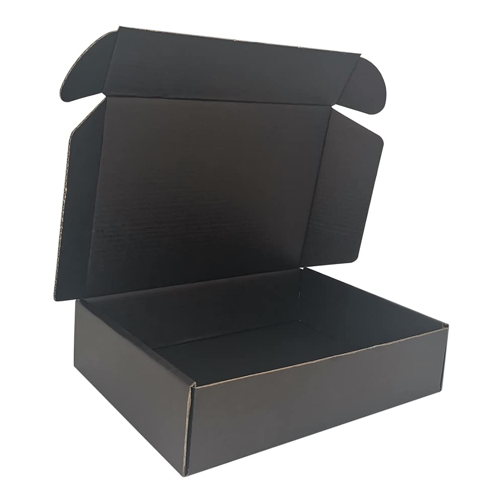 4x4x1'' Small Shipping Boxes 25 Pack, Corrugated Cardboard Mailers for Business, Black (CM441B25)