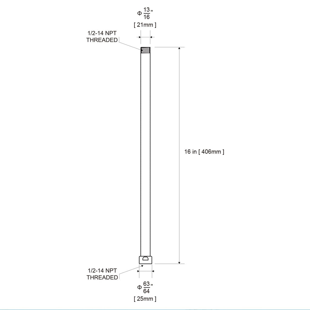 OFFO Shower Head Extension Arm, Shower Arm Extension Shower Head Extender Made of 304 Stainless Steel Shower Pipe Extension, Bright Gold 3 in