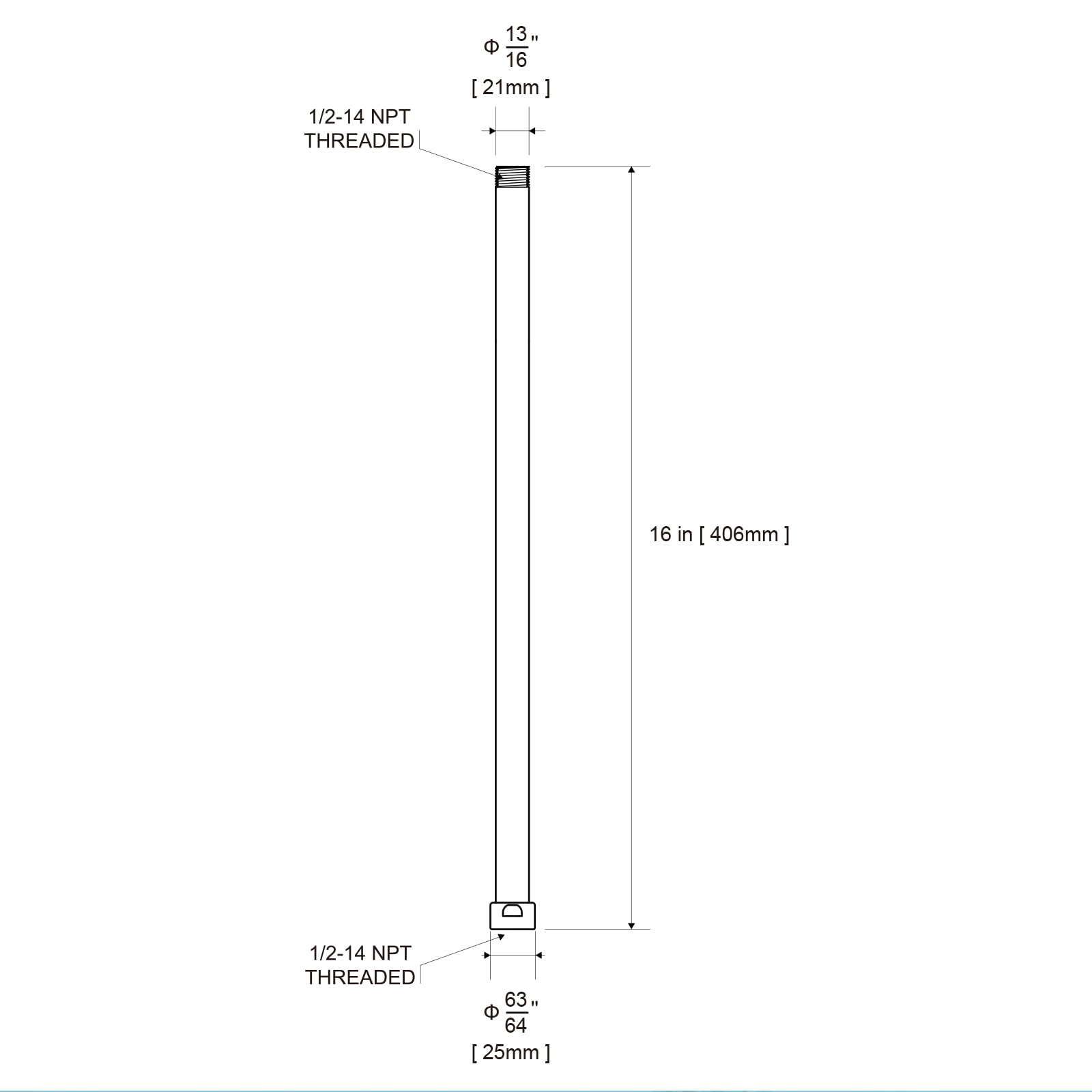 OFFO Shower Head Extension Arm, Shower Arm Extension Shower Head Extender Made of 304 Stainless Steel Shower Pipe Extension, Bright Gold 3 in