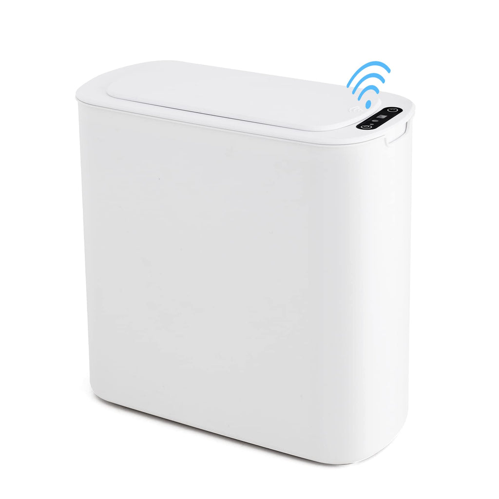 Cesun Automatic Motion Sensor Black Bathroom Trash Can with Lid, 2.6 Gallon Touchless Trash Bin, Smart Plastic Slim Garbage Can Small Wastebasket for Toilet, Office, rv, Bedroom, Living Room
