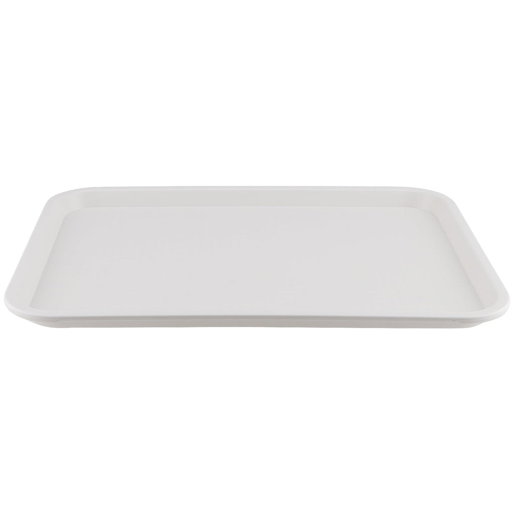 ZOENHOU 6 Pack 14 x 10 Inch Fast Food Tray, Rectangular Cafeteria Serving Trays, Plastic Trays for Food, Black