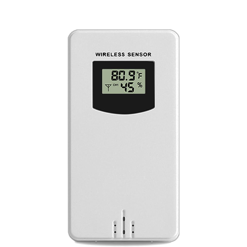 Weather Station with Rain Gauge Outdoor, Home Weather Stations Wireless Indoor Outdoor with Digital Rain Gauges, Thermometer, Barometer, Hygrometer, Atomic Clock, Weather Forecast, with 3 Sensor