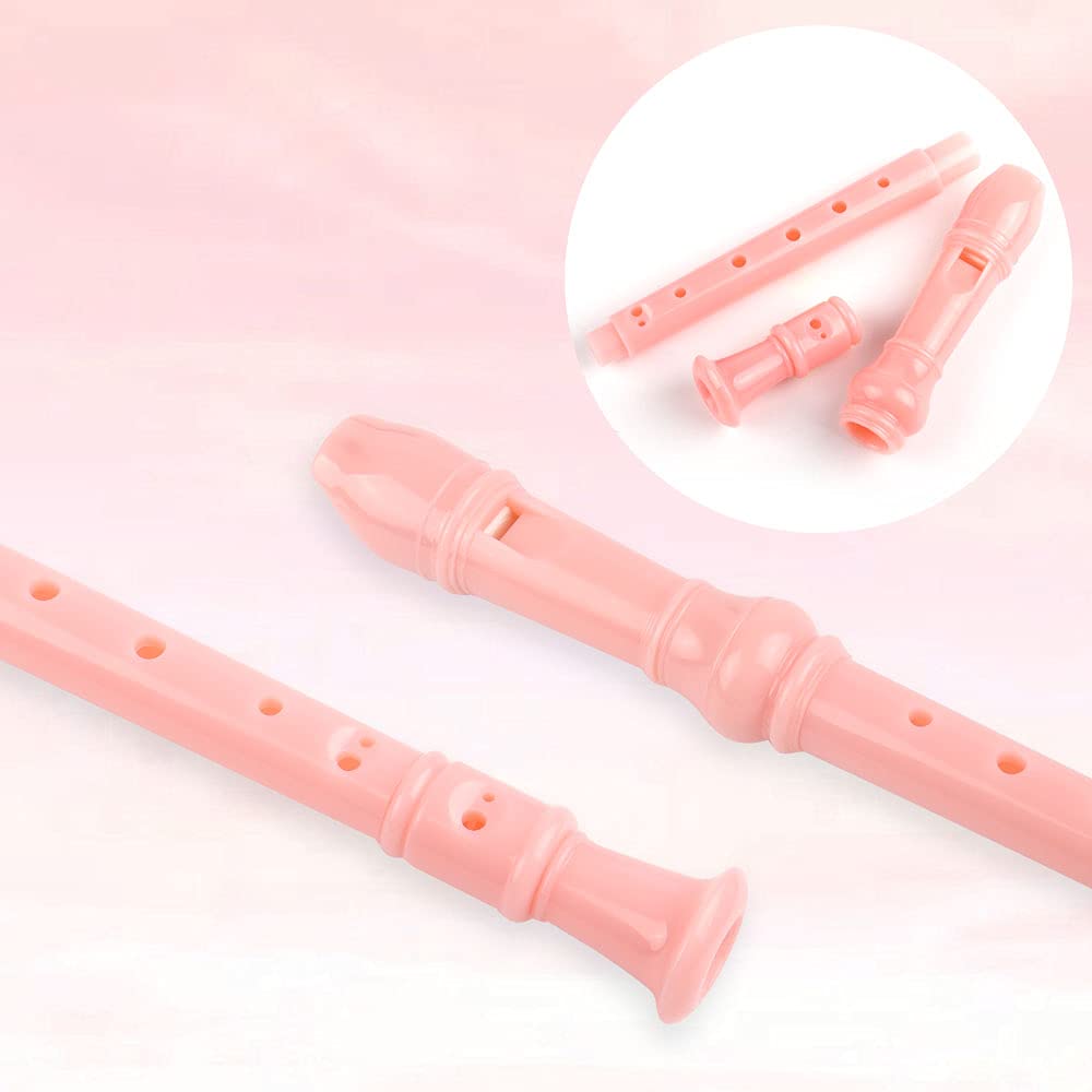 Mr.Power Maple Wooden Soprano Recorder, C Key German Style Fingering 8 Holes 2 Piece School-Approved Musical Instrument Pupil Student Educational (Wood Color)