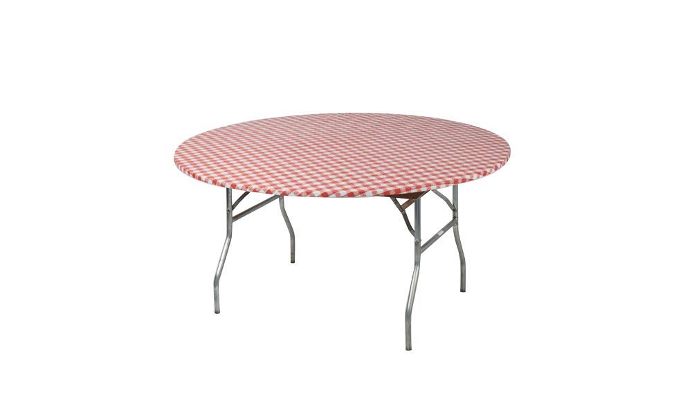 Kwik-Covers 60" Round Fitted Plastic Table Covers, 5 Pack (Black)