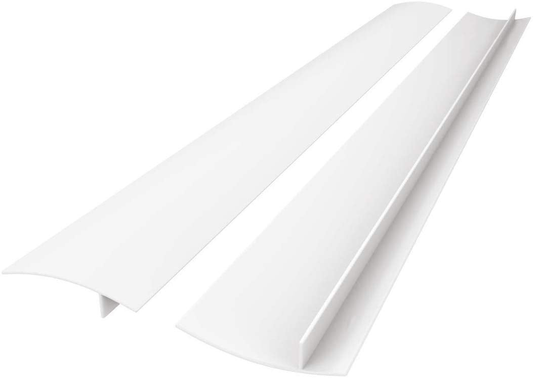 FLSEPAMB Silicone Stove Gap Covers, 2 Pack Heat Resistant Oven Gap Filler Seals Gaps with Anti-Slip Mirror Base, Stain Resistant Stove Counter Gap Cover Silicone Strips Between Stovetop and Counter