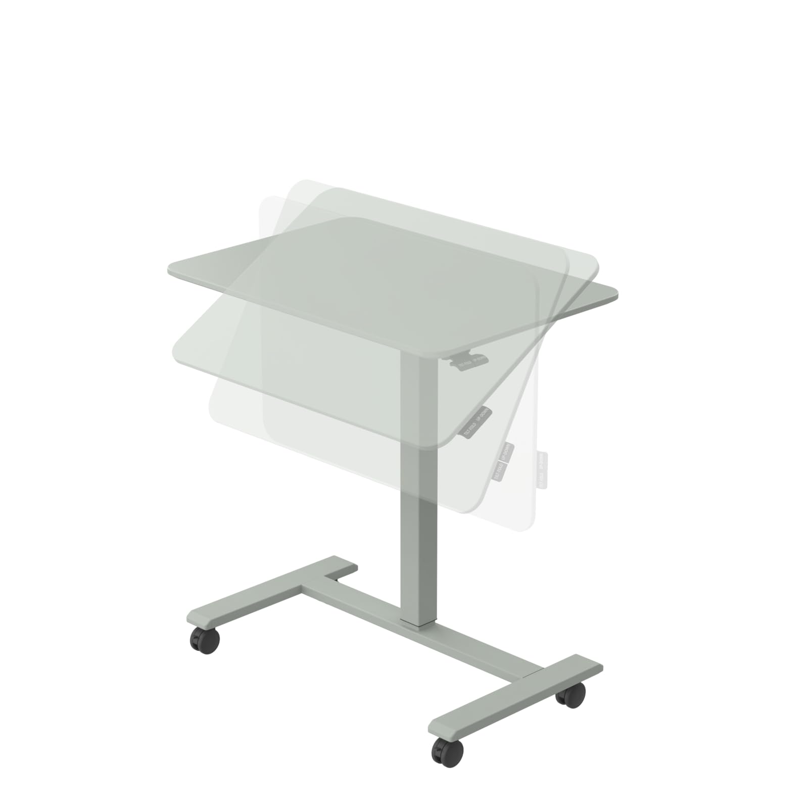 TopJob ANYDESK FOLD Mobile Standing Desk, Portable with Lockable Wheels, Foldable Stand Desk, Rolling Computer Workstations, Used for Home, Couch Side Table, Bedside Table in Bed Room Kitchen (Black)