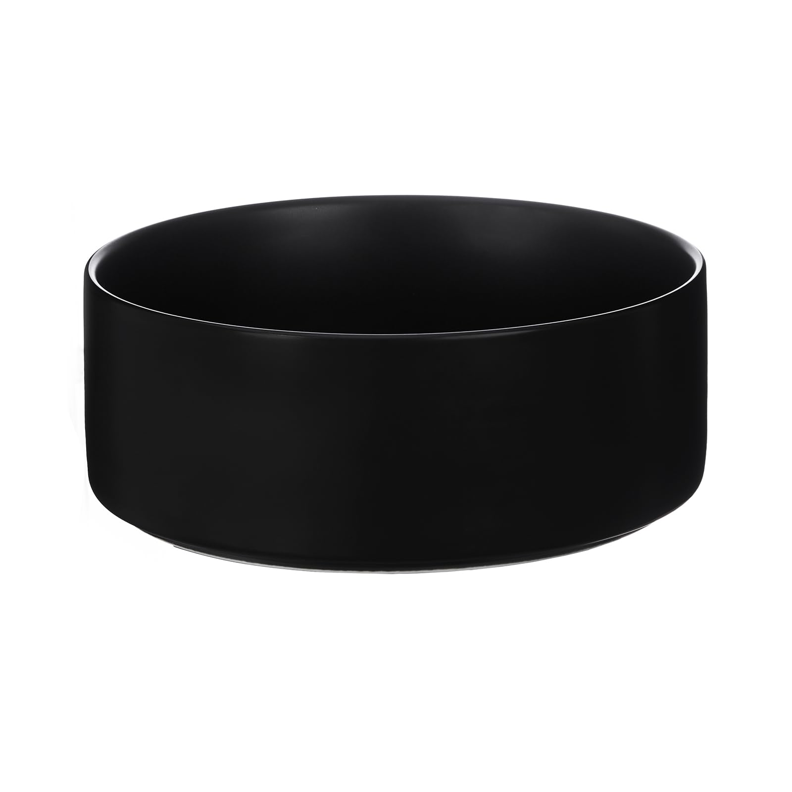 6'' Ceramic Raised Dog Bowl - 30Oz Dog Food & Water Bowl with Elevated Non-Slip Bamboo Stand, Dishwasher & Microwave Safe, Anti Vomiting Heavy Duty Pet Bowl for Small and Medium Dogs, Black